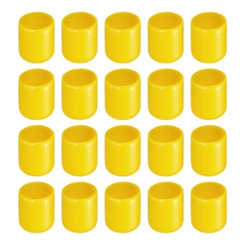 Rebower Rubber End Caps for Screw Protective Covers [Screw Bolts] - 5/8"(16mm) Inner Diameter/Yellow/20pcs