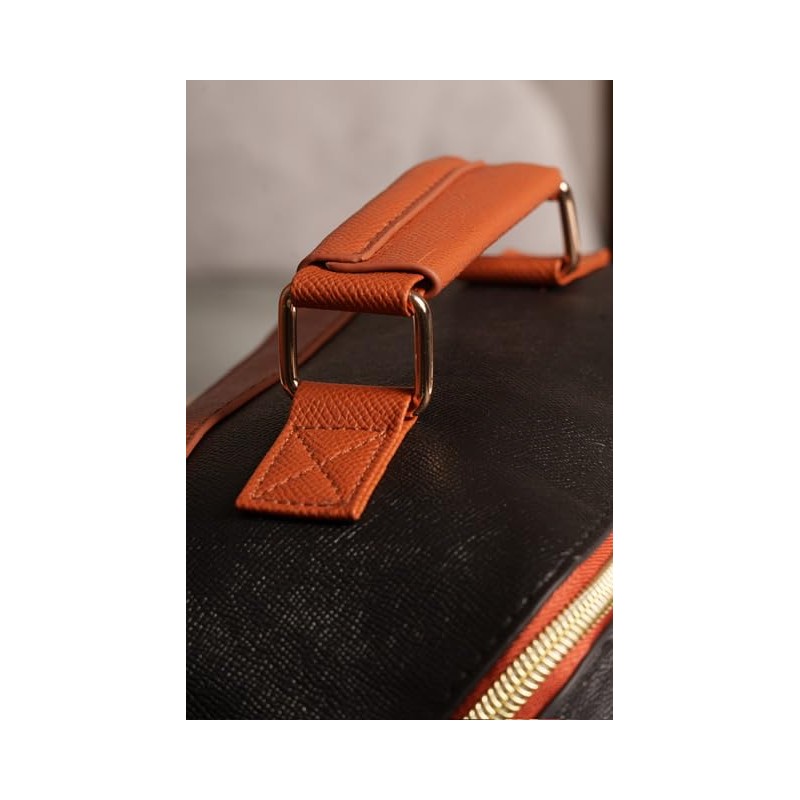 Premium Travel Makeup Bag, Large Cosmetic Case with Handle, (Black)