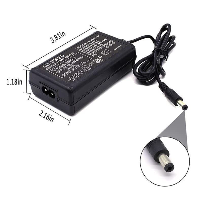Camulti AC-PW20 AC Power Supply Adapter for Sony Camera Camcorder,NP-FW50
