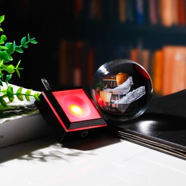 Qianwei Cardinal Gifts for Women Men Crystal Ball - 3D Laser Cardinal Decor Glass Animals Red Bird Figurines Statue Stuff for Room Decorations Cardinal Night Light