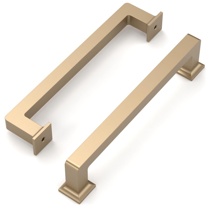 Amerdeco 10 Pack Champagne Bronze Cabinet Pulls 5 Inch(128MM) Hole