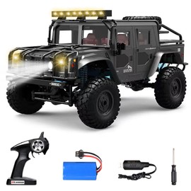 GoolRC 1/12 RC Crawler, 2.4GHz RC Truck 4WD All Terrain Off-Road Racing Vehicles with led Light, Waterproof RC Rock Crawler Car Hobby Grade Toys for Adults (Black)