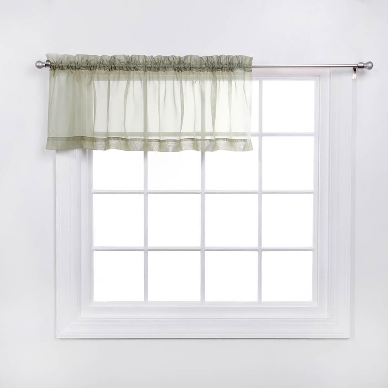 Stylemaster Elegance 60 by 14-Inch Sheer Voile Valance, Sage