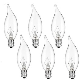 DXMKOP E12 Candle Light Bulbs,60W Candelabra Light Bulbs, E12 B10 Clear Candle Base Bulb with Warm White 2700K, 600 Lumen Dimmable, Flame Shaped Incandescent Chandelier,Dimmable