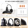 GOALPLUS 12in Exterior Barn Light Motion Sensor Black Outdoor Gooseneck