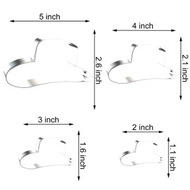 Cowboy Hat Cookie Cutter Set - 5 inch, 4 inch, 3 inch, 2 inch - 4 Piece Western Cowboy Cowgirl Cookie Cutters Shapes Molds - Stainless Steel