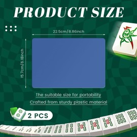 Seenelling 2 Pcs Mahjong Tile Mixer Shuffler for Mixing and Shuffling Tiles Plastic Game Accessories Gifts for Mahjong Lovers Playing Game (Blue)