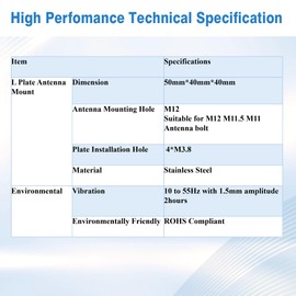 Maswell L Bracket Antenna Mount Stainless Steel Bracket M12 spirally mounts for Cellular Trucker Tail Camera Antenna Outdoor Waterproof