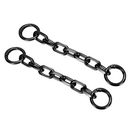 sourcing map 2Pcs Purse Strap Extender 5.9-Inch, Bag Extender Chain Black Grey, Metal Bag Replacement Handbag Chain with Spring Buckle for Purse Handbags Shoulder Bag Decoration, 0.5 Width