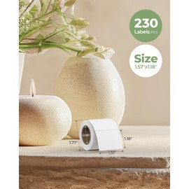 MUNBYN M110/M220/M221/M120 Thermal Label Sticker Small Size 1.57'' x 1.18'' (40 x 30mm), Square, White, Multi-Purpose Self-Adhesive Thermal Labels, 230 Sheets/1 Roll