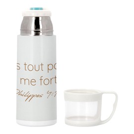 Stainless Steel Thermos Flask with Integrated Cup - Philippes 7:13 Bible Verse Spirituality Religion Quote - 350ml - Thermos Flask