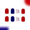 Independence Day Press on Nails Short Square Fake Nails with