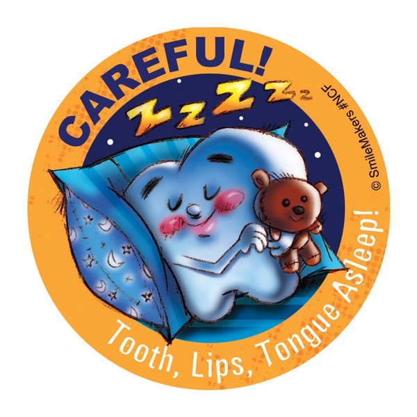 SmileMakers Careful Asleep Stickers - Prizes and Giveaways - 100 per Pack