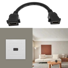 ECSiNG 1 Set Single Port HDMI Wall Plate Panel Decorative Face Cover Mount Panel Female to Female HDMI Cable Coupler for Home Office 8.6x8.6cm