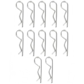 Bepisof 12Pack 304Stainless Steel R Clip Retaining Pin,Heavy Duty Cotter Pins,Zinc Plated Hair Pin, Strong Spring M3x60mm Pin for Trailer Lock System/Truck Owners