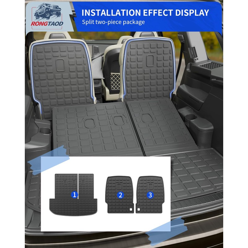 Rongtaod Cargo Mat Compatible with 2020-2025 Hyundai Palisade 7 Seats
