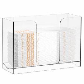 Cq acrylic Multifold Paper Towel Dispenser & Box for Bathroom,Home,Counter Top and Kitchen,Clear Guest Towel Napkin Holder for C-Fold, Z-Fold,Trifold,Folded,Multifold Paper Hand Towel Dispenser,1 PCS