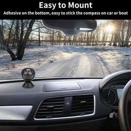 Vehicle Compass for Car and Boat, Car Compass Dashboard Compass Inclinometer Car Guide Ball Angle Inclinometer Viewfinder Balancer Meter for Vehicle Boat Ship