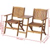 Casafoyer Folding Garden Bench with Tea Table 55.1 Solid Acacia