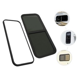 RV Window, 42" W × 22" H Camper Window Replacement, Horizontal Slider Window for Cargo Trailer RV Windows for Horizontal Sliding Replacement with Trim Rings