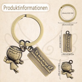 XIANNVXI Antique Silver/Bronze Guardian Angel Key Ring Lucky Charm Pendant Key Ring Car Key Ring Angel Key Ring Ladies, Girlfriend, Mother Gifts, Antique Bronze
