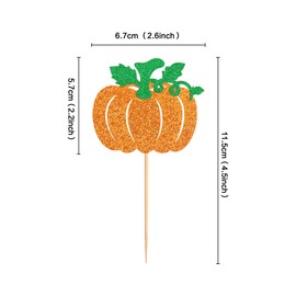 Ercadio - Paquete de 24 adornos de calabaza, diseño de calabaza, diseño de cosecha de otoño, diseño de calabaza, para el día de Acción de Gracias, cumpleaños, baby shower, fiesta, decoración de pasteles