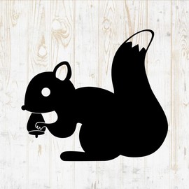 Squirrel Decals Peel and Stick - Wall Vinyl Decals Stickers - Forest Cute Funny Baby Silhouette - Car Window Truck Laptop Tumbler - Girls Boys Kids Bedroom Nursery Room Decor DWSV18404