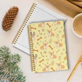 Pugwak Cute Corgi Paw Bone Journal Notebook - Funny Welsh Corgi Dog Notebooks College Ruled for Work School, Gifts for Dog Mom Dog Lovers, Office Supplies, Hardcover Spiral Notebook 5.5"x8.3"