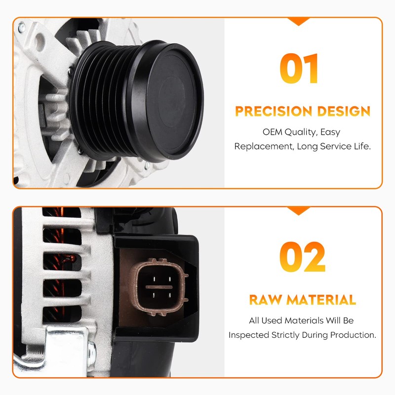 New Alternator for Toyota Camry L4 2.4L 2007-2009, Corolla 2009-2010,