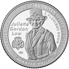 2025-S  Proof JULIETTE GORDON LOW  Quarter 25¢ ~ Frosty ~ Founder of Girl Scouts