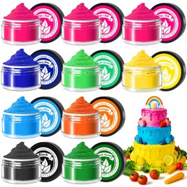 Natural Food Coloring Powder - 10 Colors Plant Based Food Coloring, Dye Free Food Coloring, No Artificial Dyes, Natural Food Dye Powder for Baking, Cake Decorating, Royal Icing
