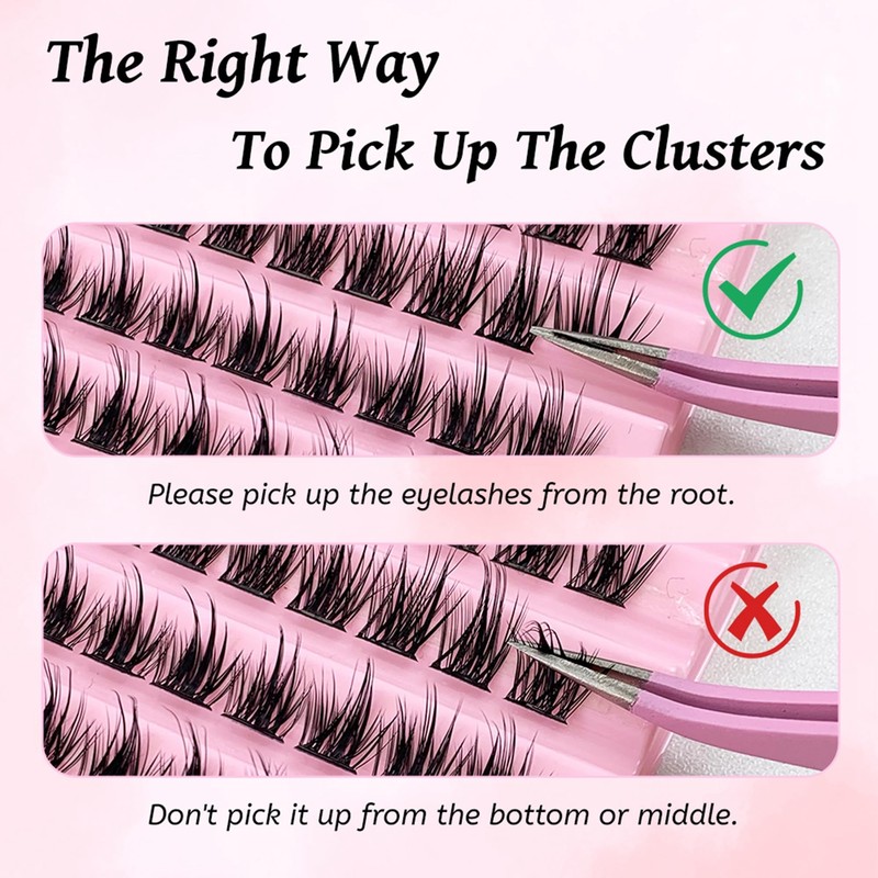 GGOKOK Lash Clusters Wispy DIY Lash Extension 8-16mm Eyelash Clusters