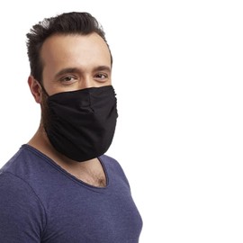 MASHELE Black and Olive XL 2pcs Fashion Face and Beard Extra Large Reusable Cloth Adult Reversible Covering for Bearded Men (Black and Olive XL 2pcs)