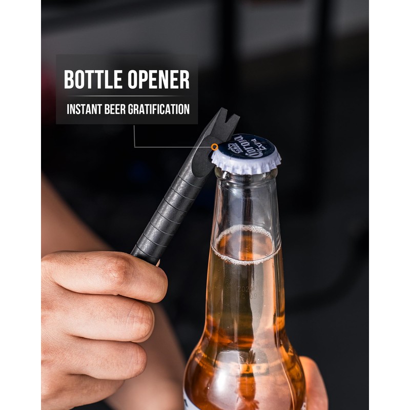 Titanium EDC Pry Bar with Bottle Opener, Measure Function Multi