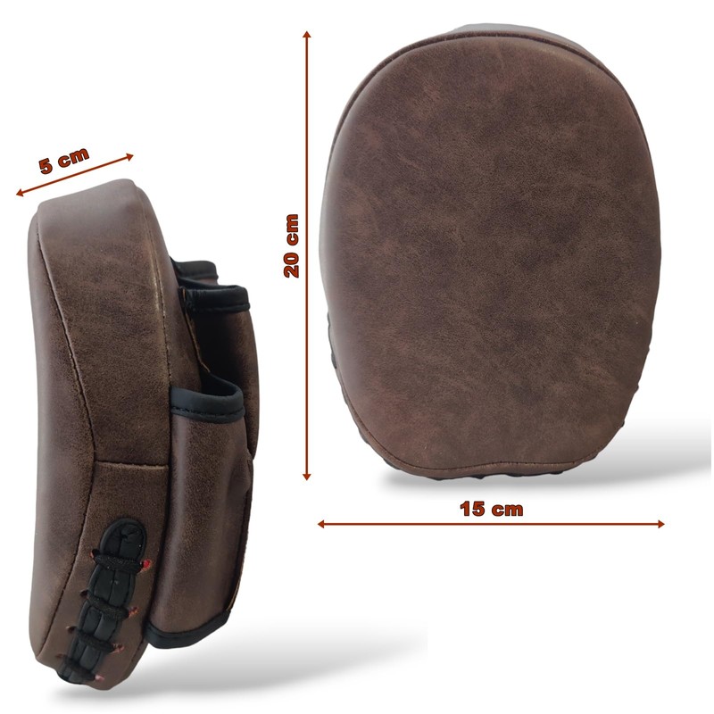 Curved Mini Focus Pad Leather Vintage Retro Style Mitt Muay