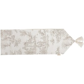 Jennifer Taylor 33141TR Jennifer Taylor Large Table Runner, 11.8 x 70.9 inches (30 x 180 cm), Toile de Jouy Toile de Jouy Table Center, Table Cloth, Beauty Salon, Nail Salon, Cosmetics, Makeup