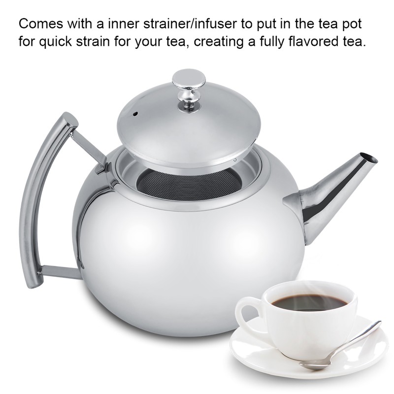 2L 201 Stainless Steel Teapot Coffee Tea Pot Kettle with