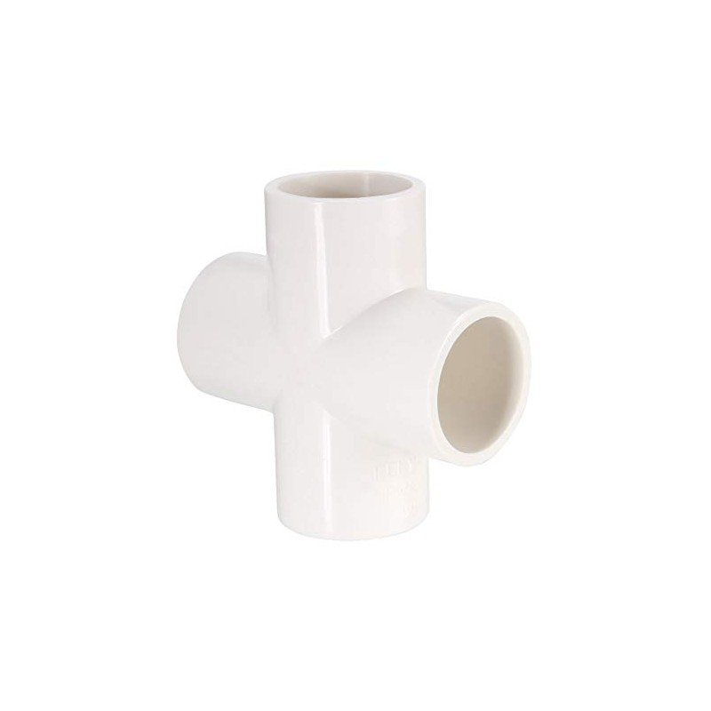 sourcing map PVC Pipe Fitting 4 Way Cross Schedule 40