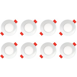 AB Elektro LED Recessed Spotlight 230 V Flat – Set of 8 – 3 W LED Spot – 6500 K – 70 mm – IP20