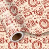 LeZakaa Vintage Christmas Wrapping Paper Roll, Retro Santa Claus Design,