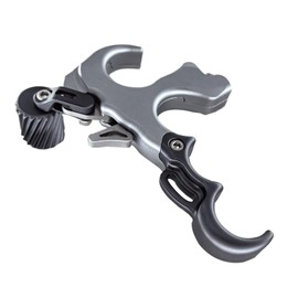 xxiaojun Compound Bow Aid Releaser with Wrist Straps and Adjustment Tool,Archery Release Aids with 4 Thumb Release Adjustable,Aluminum Alloy Aids.for Left and Right Handers. (High-4 Finger M-Gray)