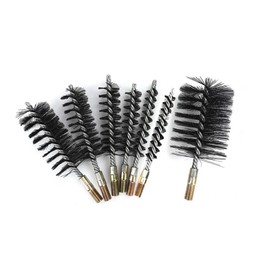 MiJunHD Steel Wire Tube Cleaning Brush Set, 7 Sizes Round Chimney Cleaning Brush, M6/M12 Thread Interface for Plumbing and Mechanical (18/25/32/40/50/65/75mm Diameter)