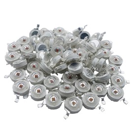 TOPXCDZ 50pcs LED COB Lamp Chip 3W DC 2.2-2.4V Input 600mA-700mA Mini LED Bulb Diode SMD for DIY LED Floodlight Spotlight Downlight (Red 625nm)