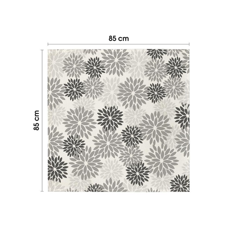 Artoid Mode Flowers Grey Dahlia Summer Table Linen, Seasonal Kitchen