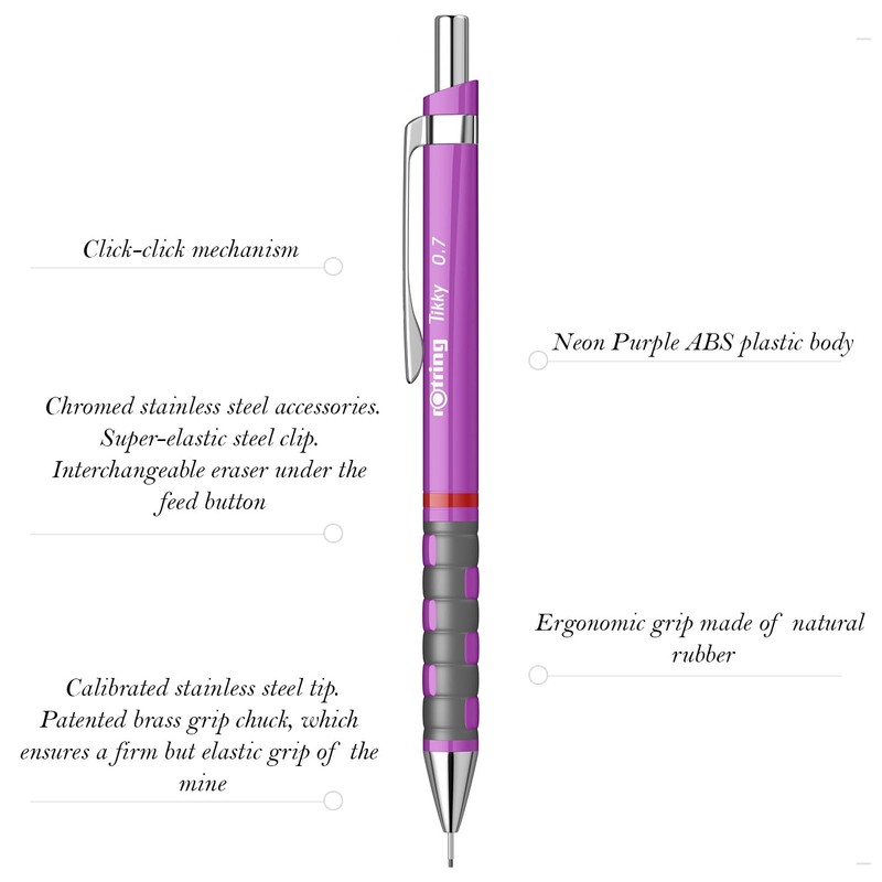 Rotring Tikky Mechanical Pencil, HB, 0.7 mm, Purple