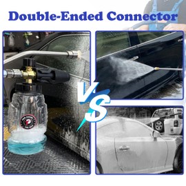 Tool Daily Pressure Washer Foam Cannon with Dual Connector Accessory, Double Tip Attachment for Soap Cannon, 5 Power Washer Nozzle Tips, 1/4” Quick Connect