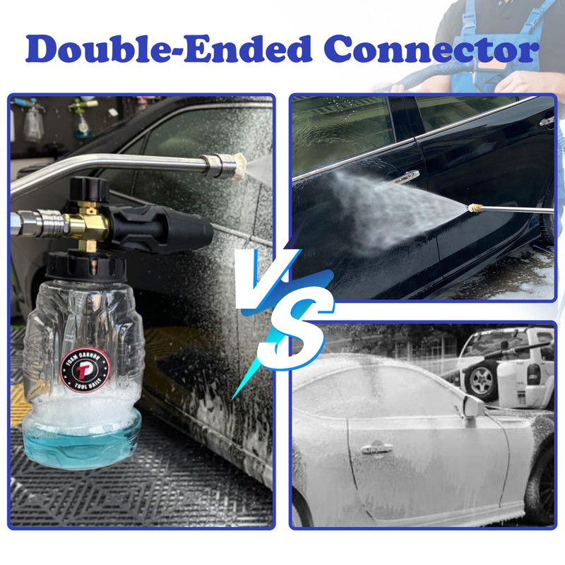 Tool Daily Pressure Washer Foam Cannon with Dual Connector Accessory,