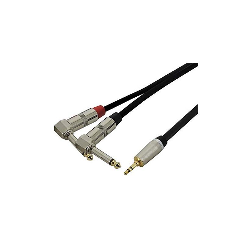 Mini-Jack to Dual Right-Angle 1/4" - DJ Smartphone Cable -