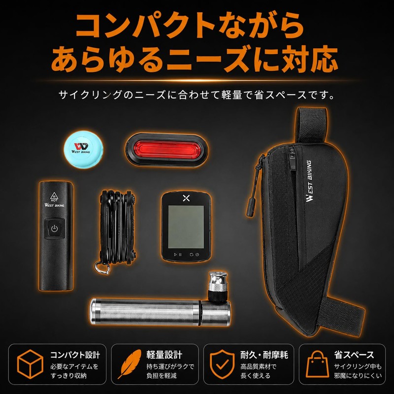 Bicycle Bag Top Tube Bag Waterproof Slim Bike Frame Bag