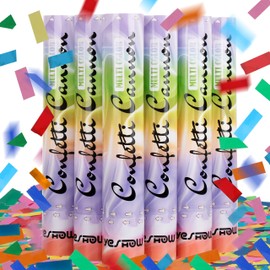 YESHOW Confetti Cannon Party Poppers Biodegradable Shooters, (6 Pack) YESHOW Multicolor Confetti Blaster for Birthday Graduation Wedding Christmas New Year's Eve